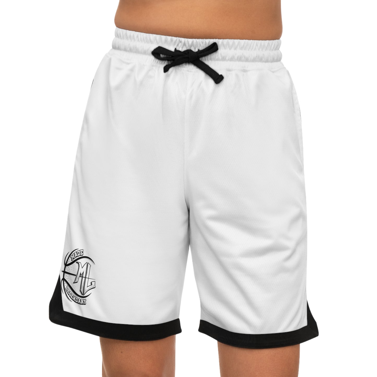 Legendary Men's Basketball Ribbed Shorts - White